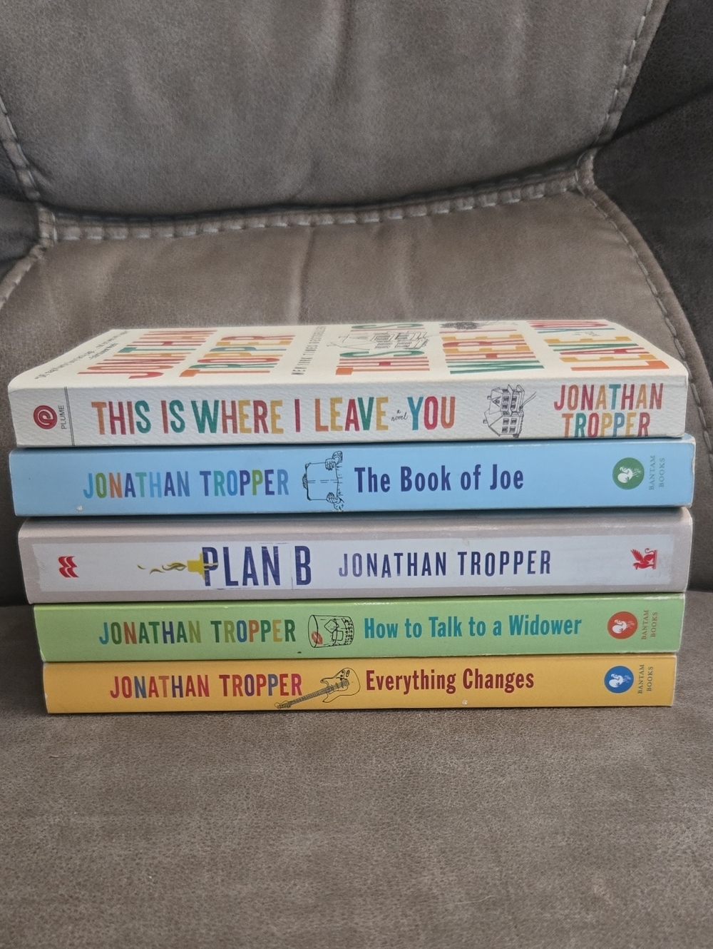 Jonathan Tropper Softcover Book Lot - Plan B, The Book Of Joe, Everything Change